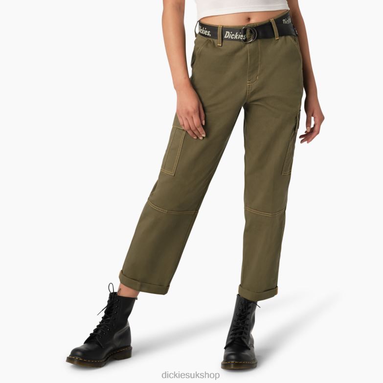 Contrast Stitch Cropped Cargo Pants Women Dickies Regular 88T841805 Apparel