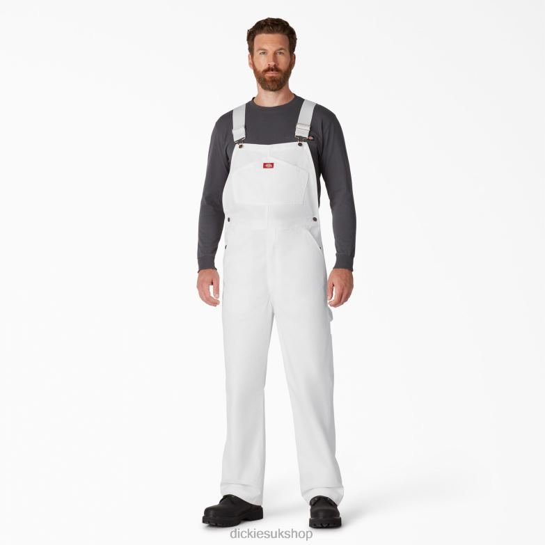 Painter's Bib Overalls Men Dickies White (WH) 88T84183 Apparel