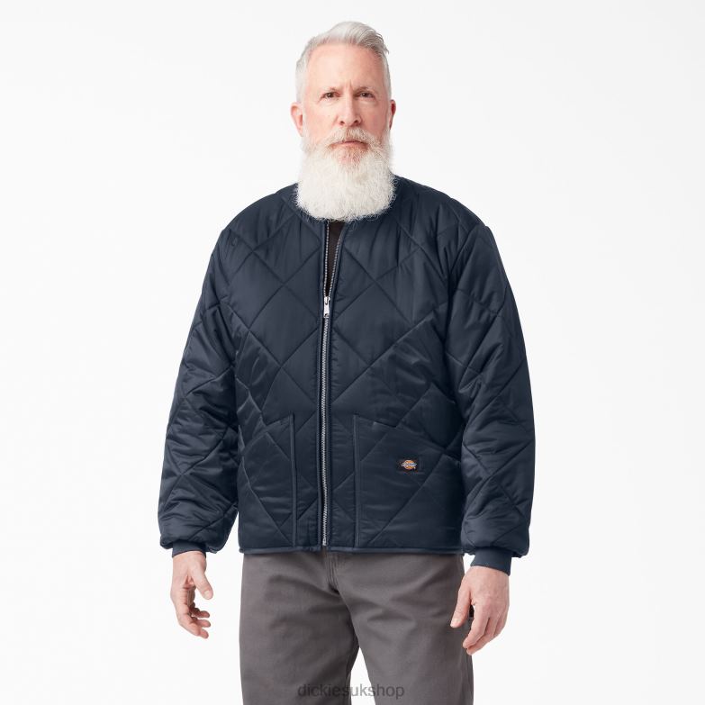 Diamond Quilted Jacket Men Dickies Dark Navy (DN) 88T841019 Apparel