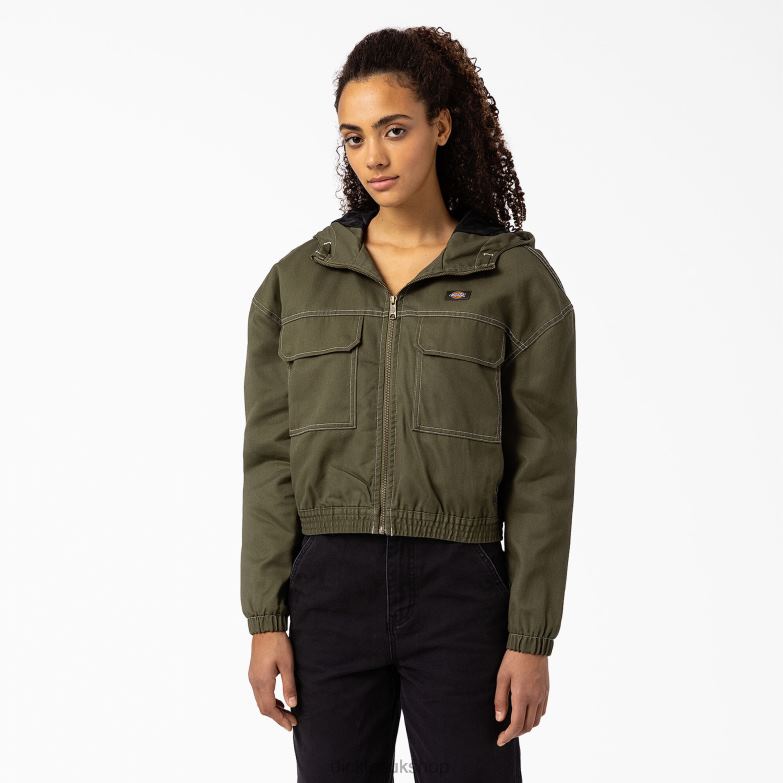 Sawyerville Jacket Women Dickies Military Green (ML) 88T842384 Apparel