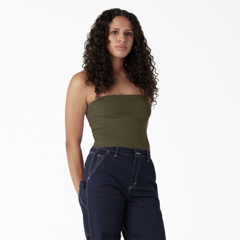 Knit Tube Top Women Dickies Military Green (ML) 88T842168 Apparel