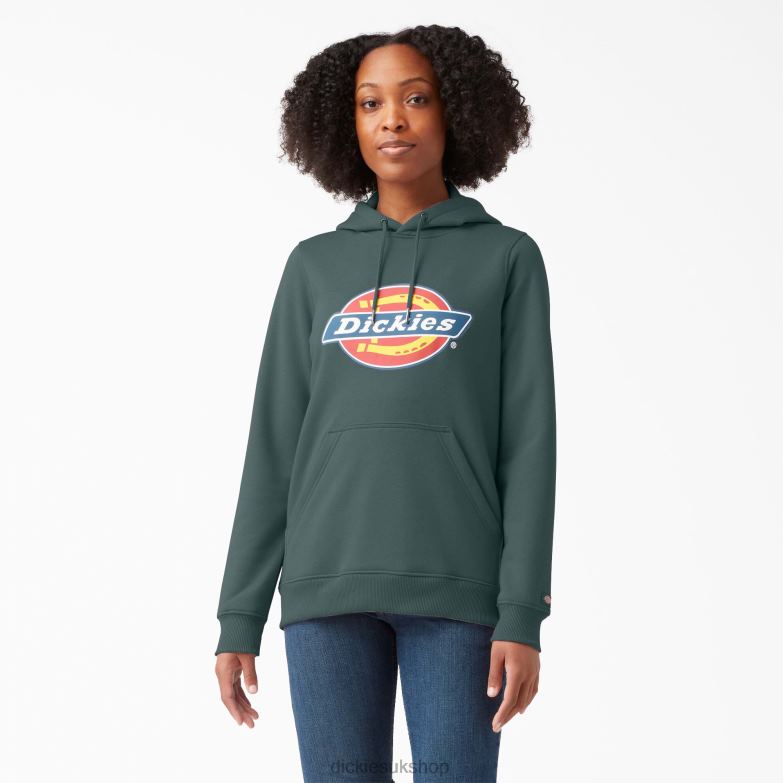 Heavyweight Logo Pullover Women Dickies Lincoln Green (LN) 88T842332 Apparel