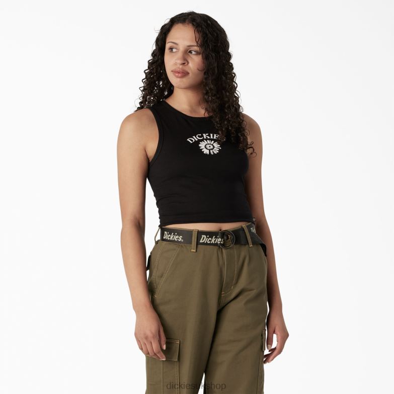 Graphic Cropped Tank Top Women Dickies Black (KBK) 88T842112 Apparel