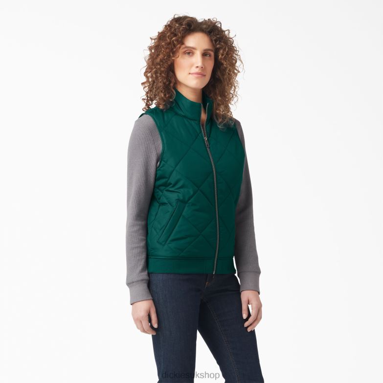 Quilted Vest Women Dickies Forest Green (FT) 88T842297 Apparel